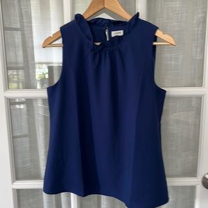 J. Crew Factory ruffle neck sleeveless blouse XS